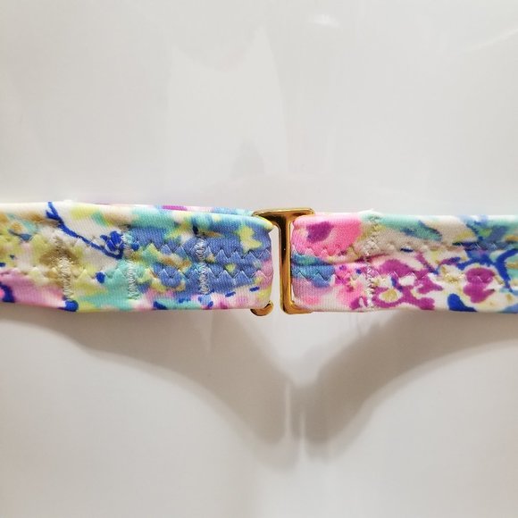 Victoria's Secret bikini top 32C strapless bandeau colorful floral ruched beach - Picture 10 of 14